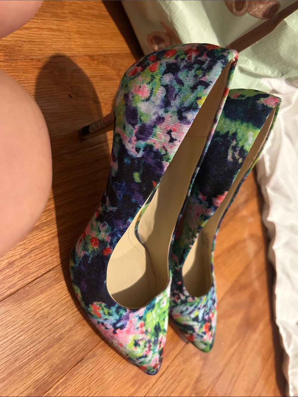 BCBGeneration Floral Multicolor Pointed Toe Pumps